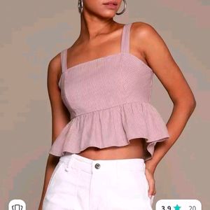 Roadster Cut Out And Tie Up PEPLUM CROP Top