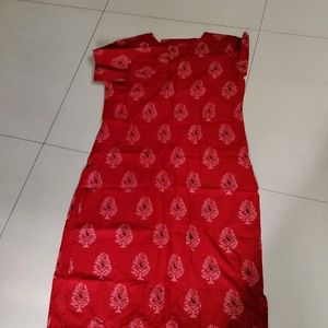 Light Red Floral Kurti...