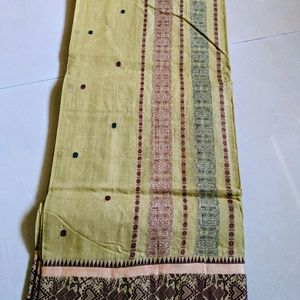 Beige Pure Cotton Saree