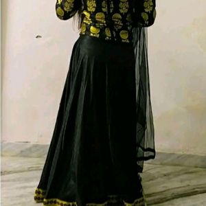 Shining Fabric Black Gown