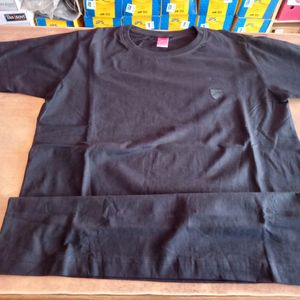 Boys Black Plain T Shirt