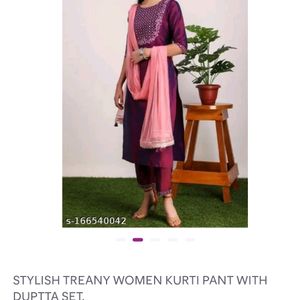 Trendy Women Kurta Set With Dupatta