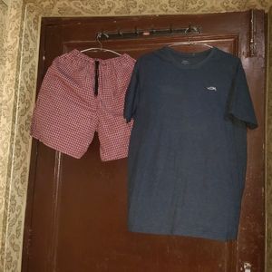 Men T Shirt + Cotton Shorts Set