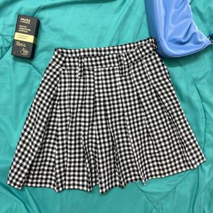 Black And White Check Skirt!