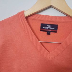 RED TAPE V-Neck Pullover with Ribbed Hems