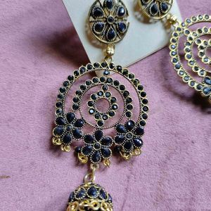 Black And Golden Earrings