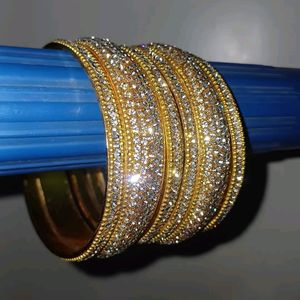 Golden White Bangles/Kada