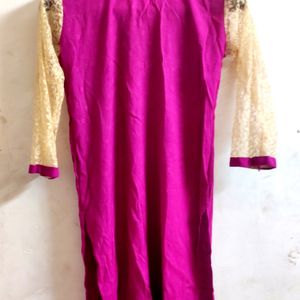 Woman Pink  Kurta , Size Small , Good Condition, N