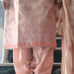 Very Beautiful Peach Colour Full Salwar Suit