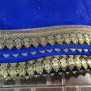 Party Wear Dark Blue Color Saree