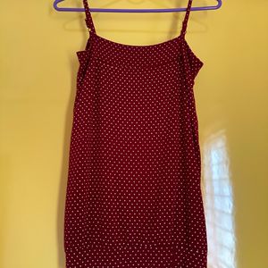 Maroon Polka Dot Stripped Top