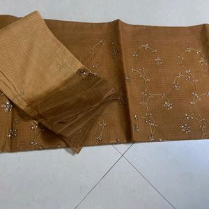 Coffee Brown Gotta Pati Work Saree