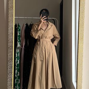 Beige shirt collar Fit & Flare Midi Dress