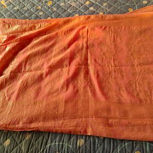 Peach Saree With Blouse (Women)