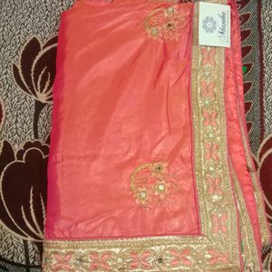 Two Colour Embroidery Saree