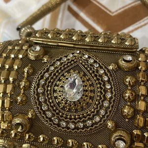 Bridal Golden Antique Purse