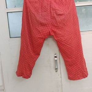 Orange Night Pant With Pockets N Knot