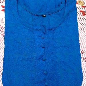 Blue Chikankari Kurti