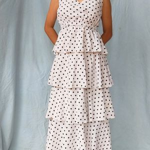 Korean Polka dot Ruffle Dress