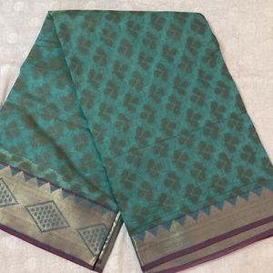 New Silk Cotton Officewear Saree For Grabs