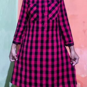 Checkered Frock For Women❤🖤