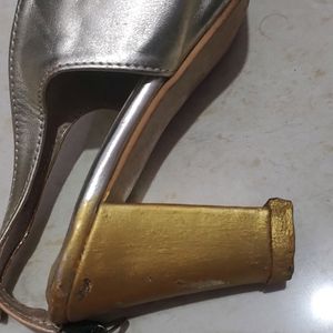 Golden Block Heels