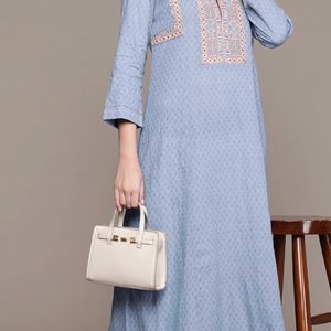 Elegant Blue Ethnic Motifs Printed Kurta