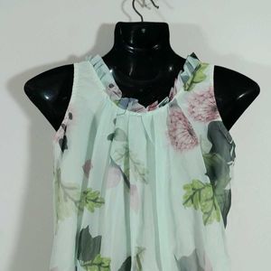 Light Patsel Green Printed Dress For Women's