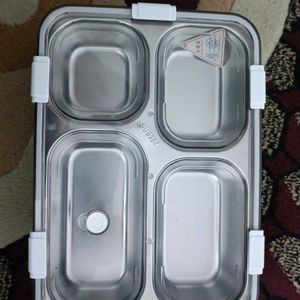 Brand New 4 COMPARTMENT Steel Lunch Box For Kids