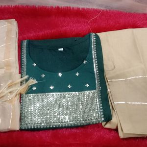 Sequence Work Kurta Pant And Dupatta Set