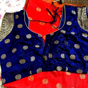 Red And Blue Saree