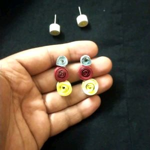 Handmade Quilling Earrings In Pairs