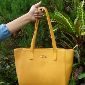 Lavie Original Leather Yellow Handbag