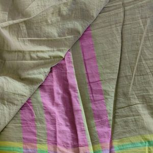 Green Stripe Border Saree (Women's)