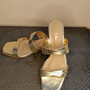 Rawhide Brand Shimmery Gold Block Sandal