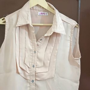 Peach Layered Western Top