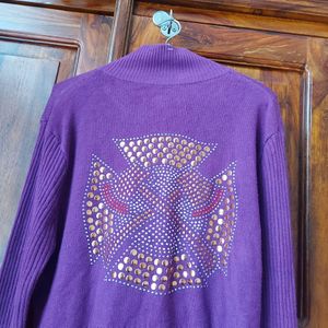 Purple Woolen Strechable New Shrug 💜