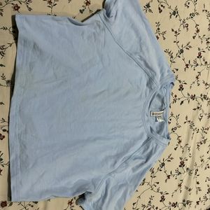 h&m baby blue crop top