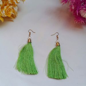 Silk Thread Tassel Earrings