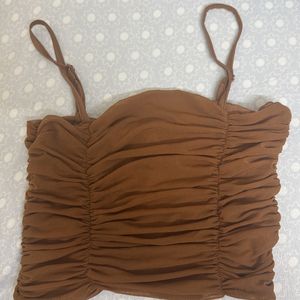 Brown crunched Top