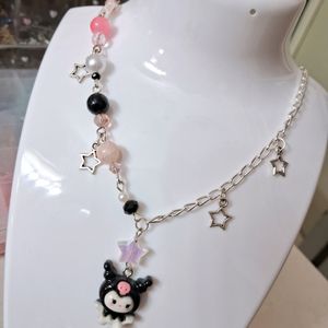 Kuromi Kawai Aesthetic Necklace 🫶🏻💗💜🖤✨️