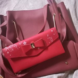 Hand Bag With Clutch