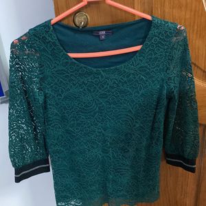 Green Lace Semi-formal Top