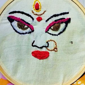 Maa Durga Embroidery Hoop