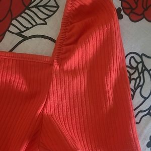 Red Fitted Top- Shein