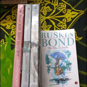 4 Books Agatha Christie+ Ruskin Bond