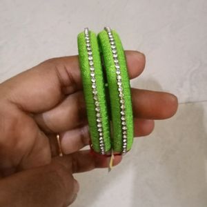 Parrot Green Thread Bangles