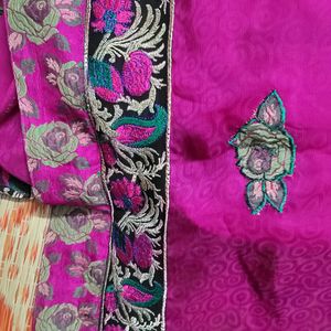 Pink Jeorjet Saree