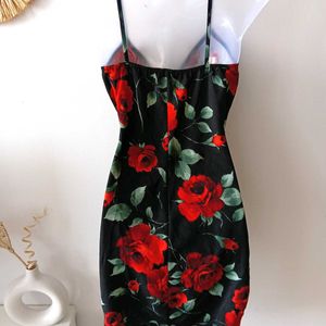 Mind Code Rose Print Dress From USA