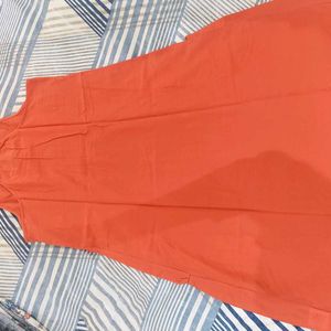 Flowy Orange Fusion Kurti